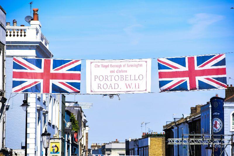 Photo of Portobello Market flags by Bruno Martins on https://unsplash.com/@brunus Portobello Market flags